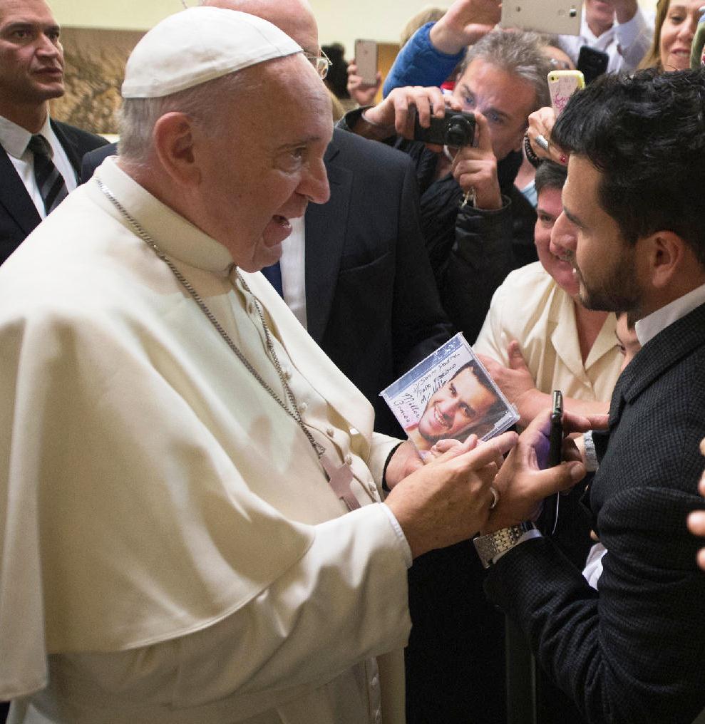 Miller Gomes com o Papa Francisco